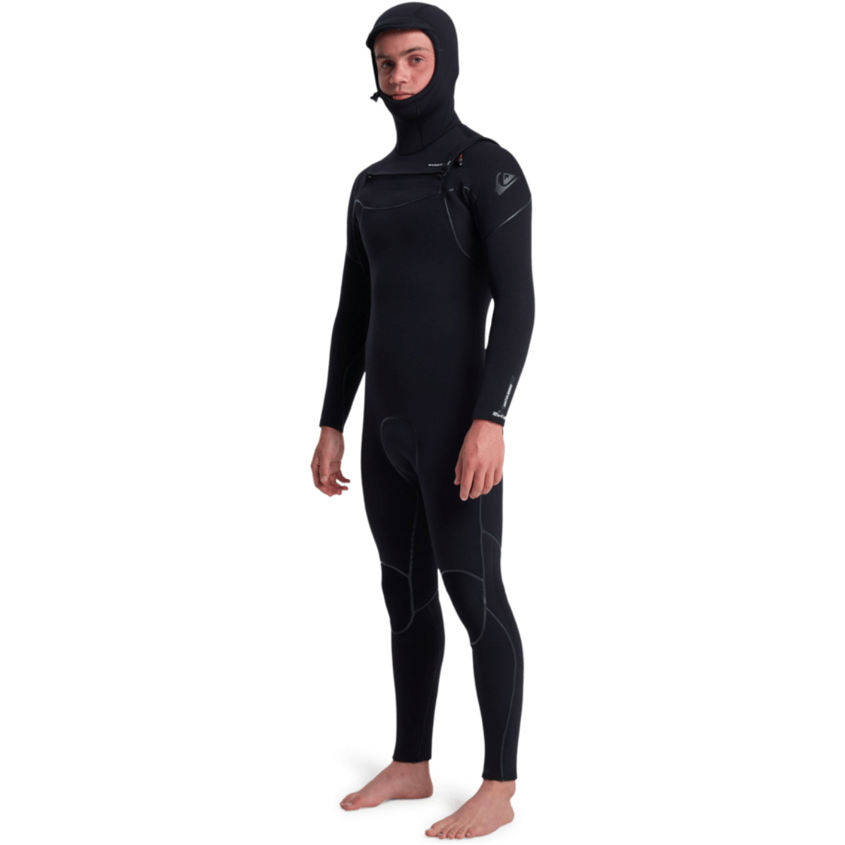 2025 Quiksilver Männer Marathon Sessions 5/4/3mm Brustreißverschluss Mit Kapuze Neoprenanzug 25AW203501 - Black